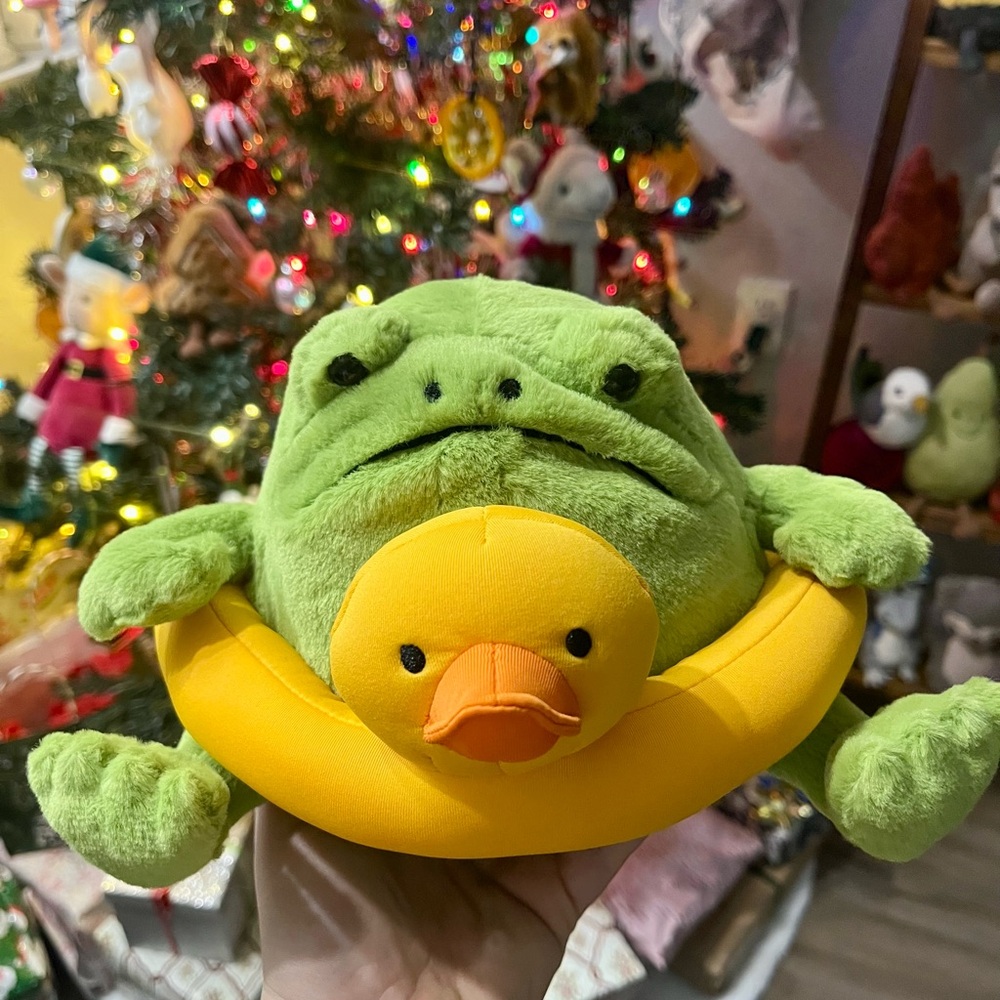 Jellycat ricky rain frog with rubber ring